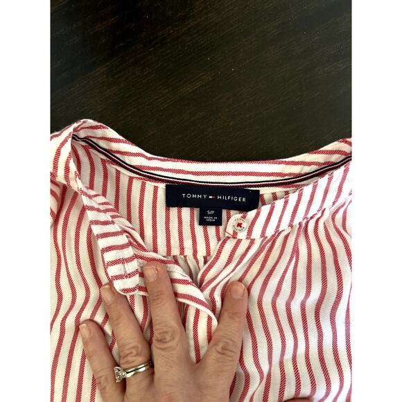 Tommy Hilfiger Red and White Striped Blouse, size Small - Picture 6 of 7